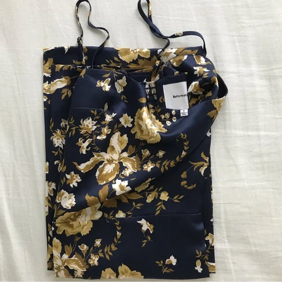 Reformation Frankie Silk Dress in Divinity